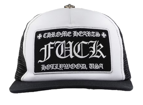 Chrome Hearts F*CK Hollywood Trucker Hat Black/White (Pre-Owned)