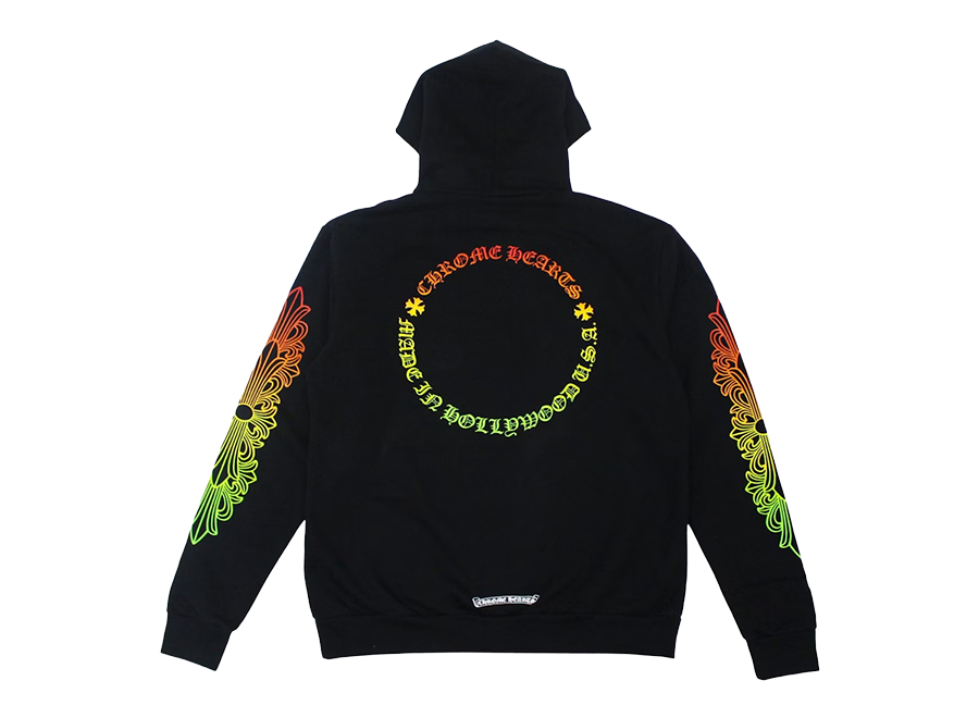 Chrome Hearts Floral Sleeve Gradient Made In Hollywood Hoodie Black/Gradient