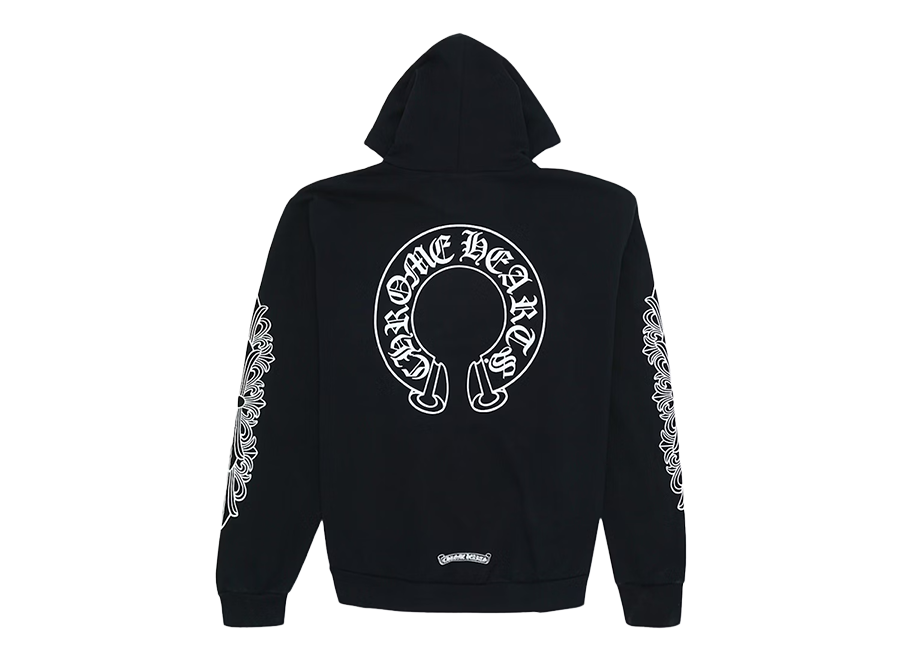 Chrome Hearts Horse Shoe Floral Hoodie Black