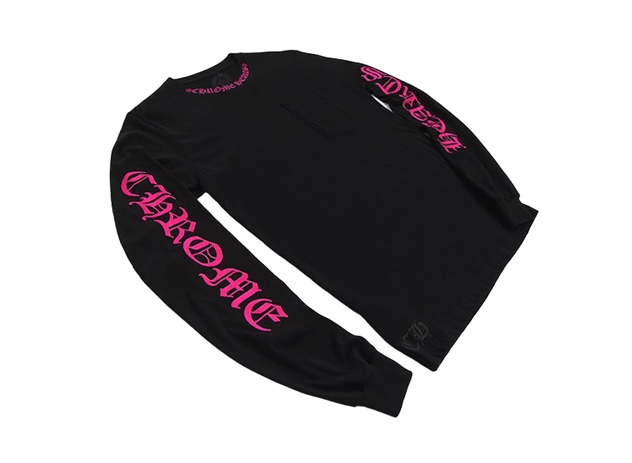 Chrome Hearts Long Sleeve Pocket Crew Hot Pink/Black (Pre-Owned)