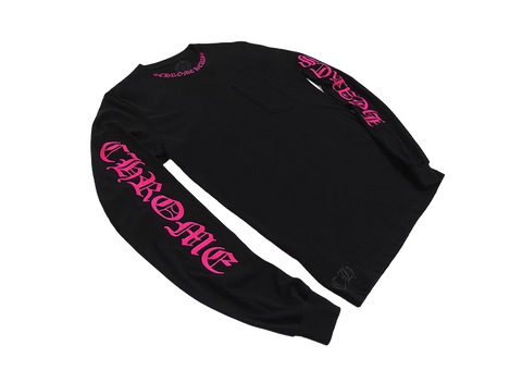 Chrome Hearts Long Sleeve Pocket Crew Hot Pink/Black (Pre-Owned)