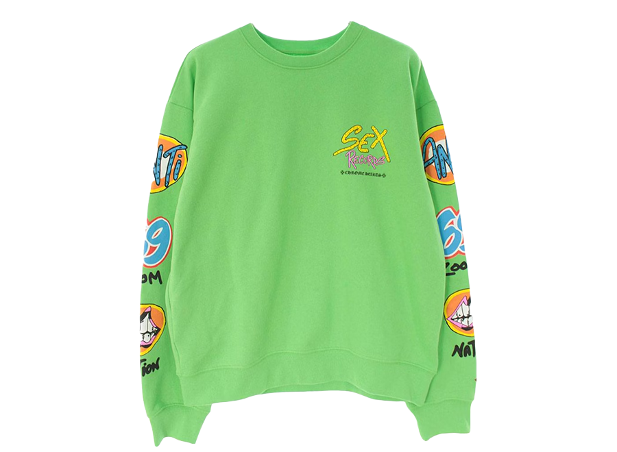 Chrome Hearts Matty Boy Sex Records Crewneck Sweatshirt Citrus (Pre-Owned)