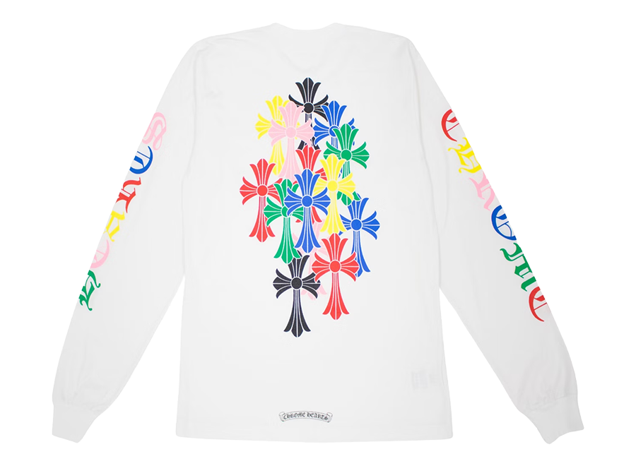 Chrome Hearts Multi Color Cross Cemetery L/S T-shirt White