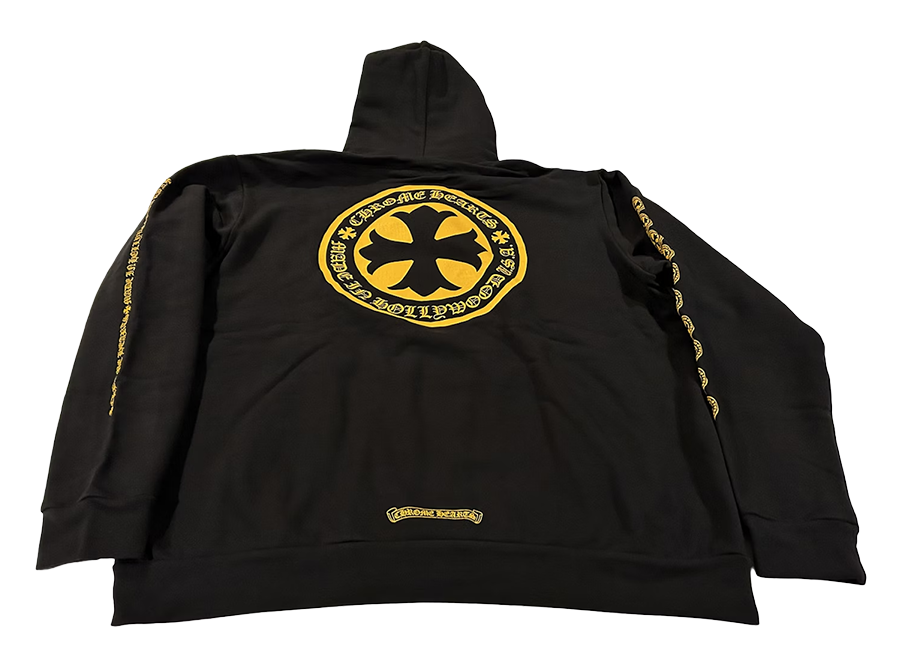 Chrome Hearts Plus Logo Pullover Hoodie Black/Yellow