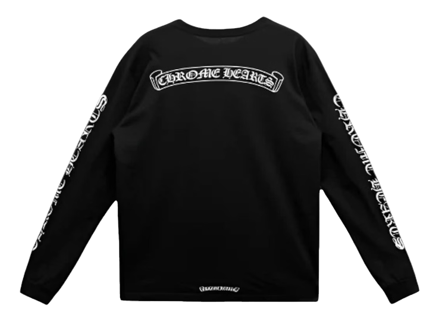 Chrome Hearts Scroll Logo L/S Pocket T-shirt Black