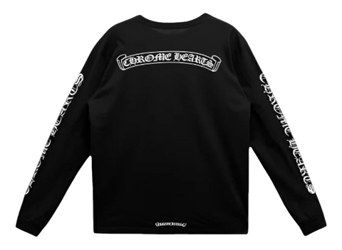 Chrome Hearts Scroll Logo L/S Pocket T-shirt Black (Pre-Owned)