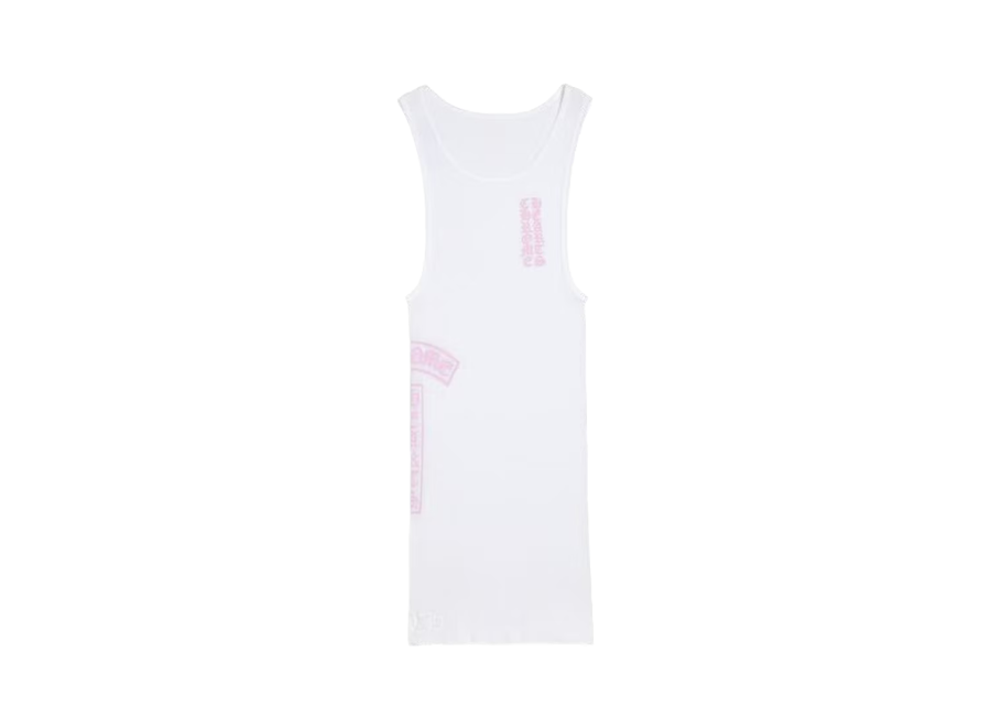 Chrome Hearts T Bar Rib Tank White/Pink