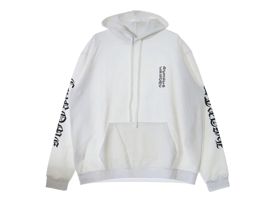 Chrome Hearts Vertical Logo Hoodie White