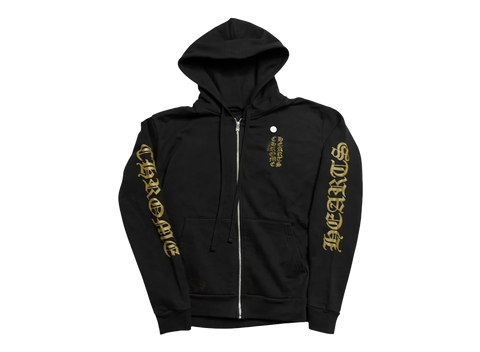 Chrome Hearts Vertical Logo Zip Up Hoodie Black/Army Green (Pre-Owned)