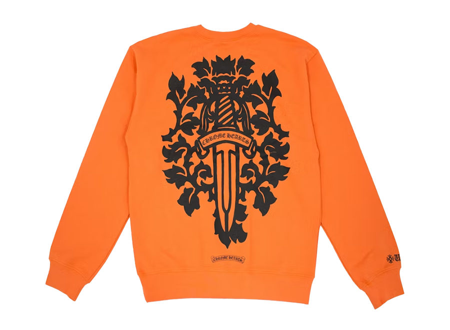 Chrome Hearts Vine Dagger Crewneck Sweatshirt Orange/Black (Pre-Owned)