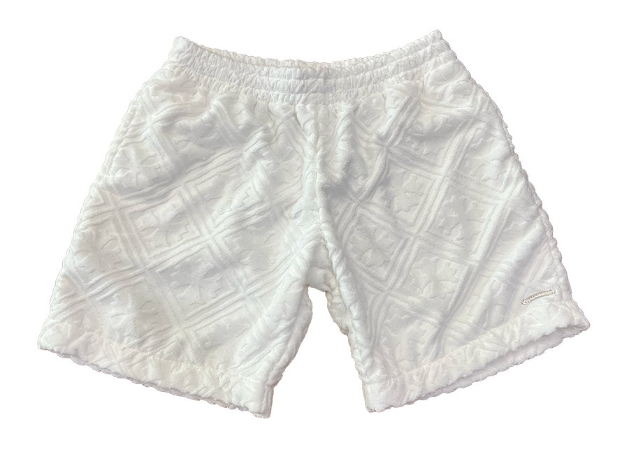 Chrome Hearts White Plus Monogram Towel Shorts