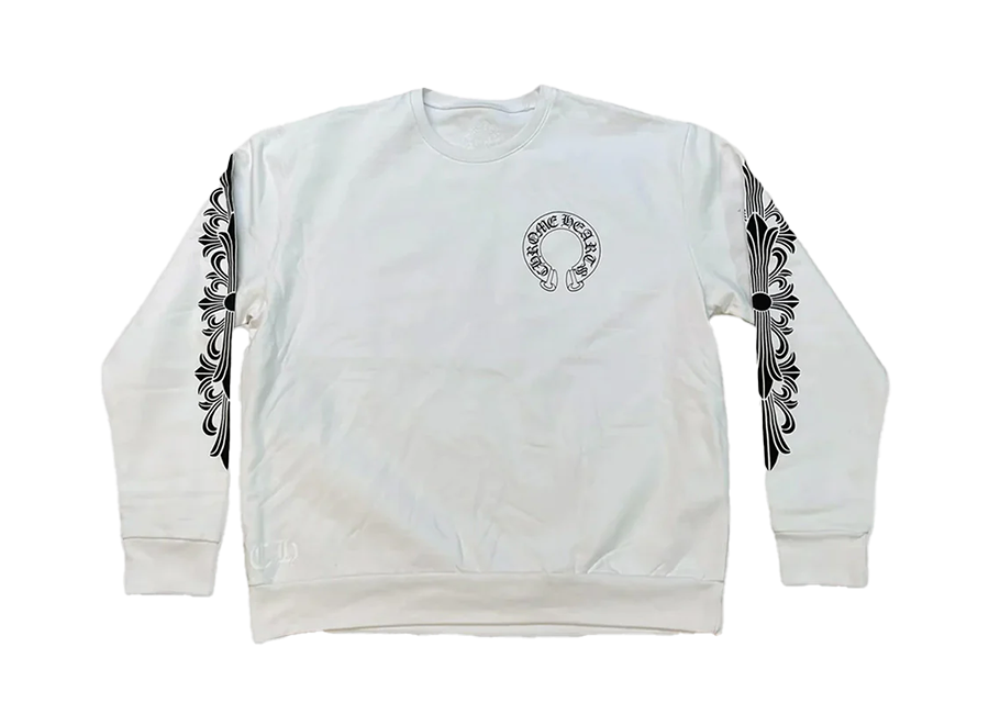 Chrome Hearts Floral Horseshoe Logo Crewneck White (Pre-Owned)