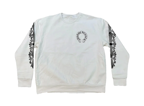 Chrome Hearts Floral Horseshoe Logo Crewneck White (Pre-Owned)