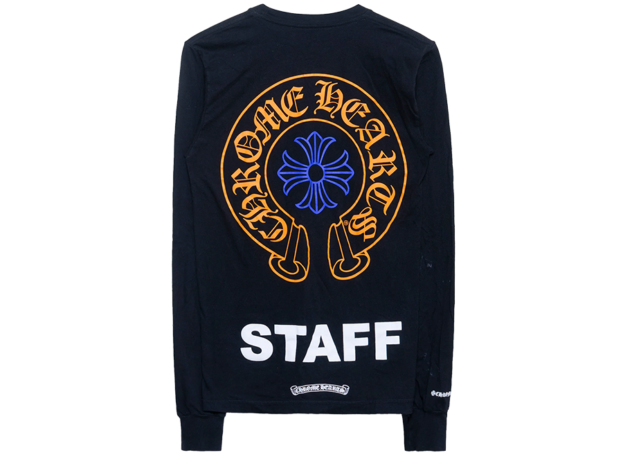 Chrome Hearts Staff Horseshoe Logo Longsleeve T-Shirt Orange Blue (Pre-Owned)