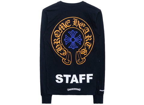 Chrome Hearts Staff Horseshoe Logo Longsleeve T-Shirt Orange Blue (Pre-Owned)