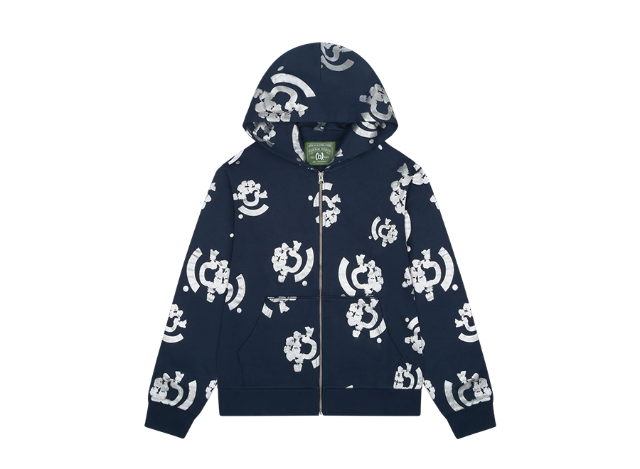 Denim Tears Bstroy Tears Zip Hoodie Blue