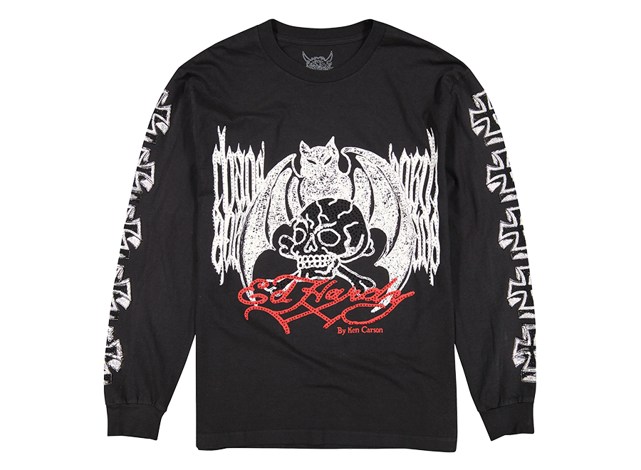 Ed Hardy Ken Carson Chaos Rhinestone LS Tee