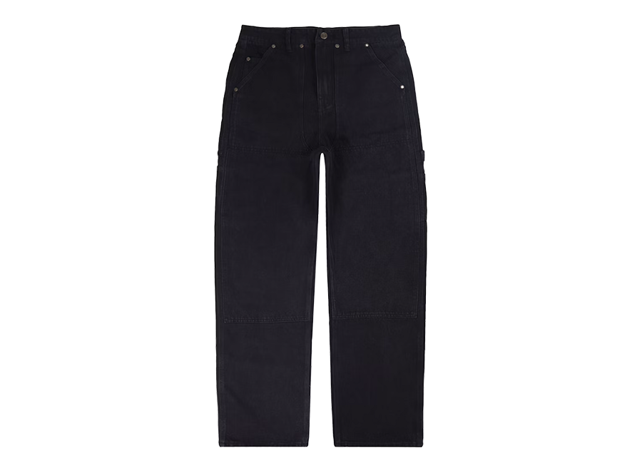 FTP Frayed Denim Logo Carpenter Pant Black