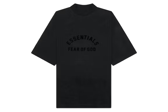Fear of God Essentials Arch Logo Mock Neck T-Shirt Jet Black