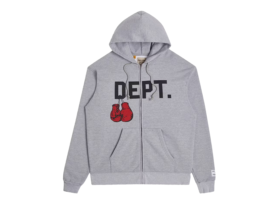 Gallery Dept. Boxing Merch Zip Hoodie Heather Grey (Pre-Owned)