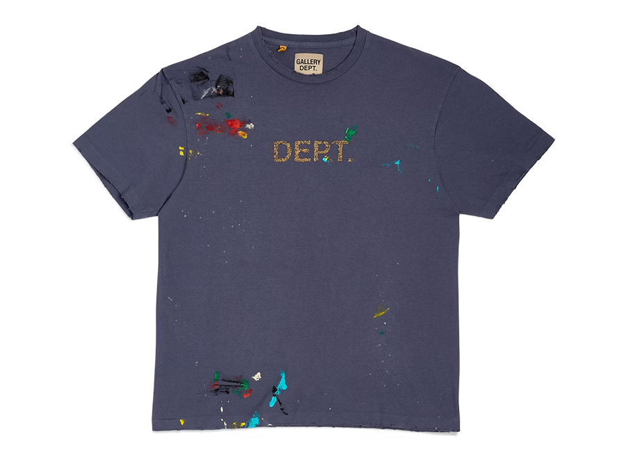 Gallery Dept. Dept Logo Hand Painted T-Shirt Navy