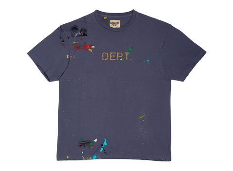 Gallery Dept. Dept Logo Hand Painted T-Shirt Navy (Pre-Owned)