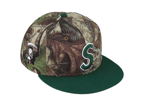 Supreme New Era Reaper S Logo 59Fifty Fitted Hat Woodland Camo