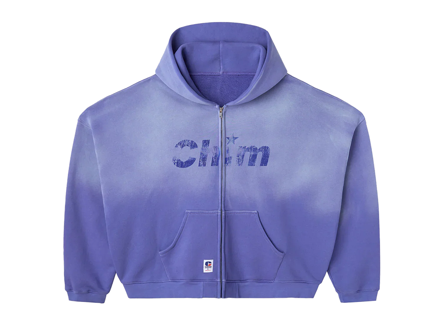 HMDD Chim Washed Blue Zip Up Hoodie