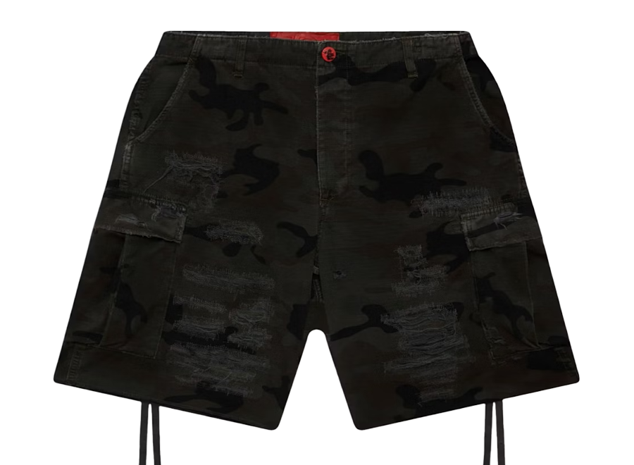 Hellstar Distressed Cargo Shorts Black
