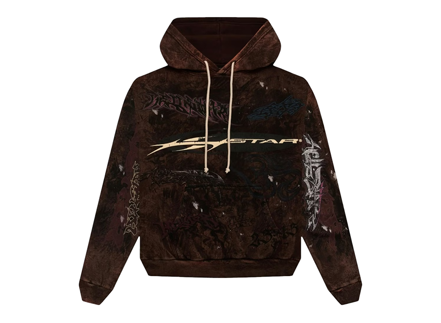 Hellstar Graffiti Hoodie Brown