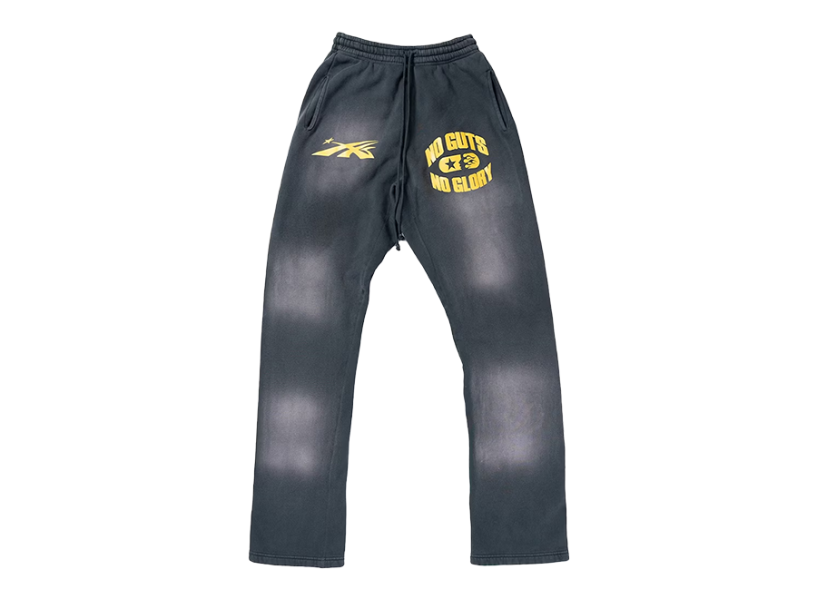 Hellstar No Guts No Glory Flare Bottom Sweatpants Midnight Dye Black