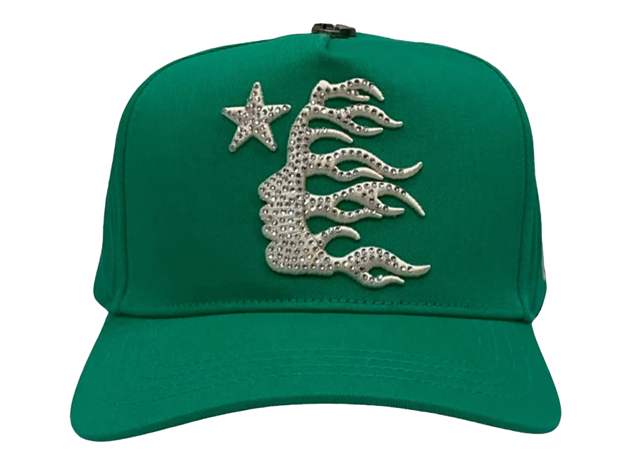 Hellstar OG Logo Rhinestone Cap Green