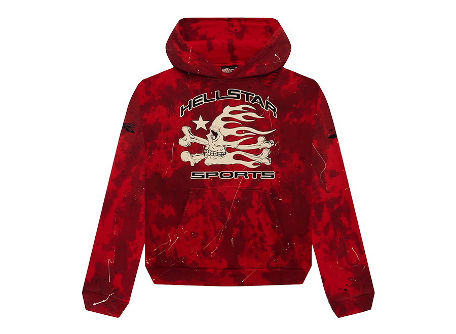 Hellstar Sports Tie-Dye Skull Hoodie Red