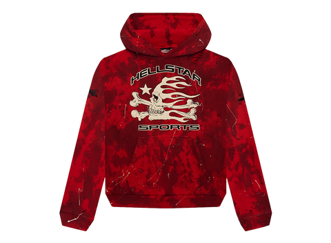 Hellstar Sports Tie-Dye Skull Hoodie Red