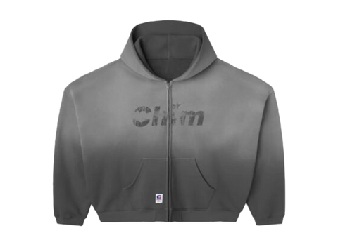 HMDD Chim Washed Black Zip Up Hoodie