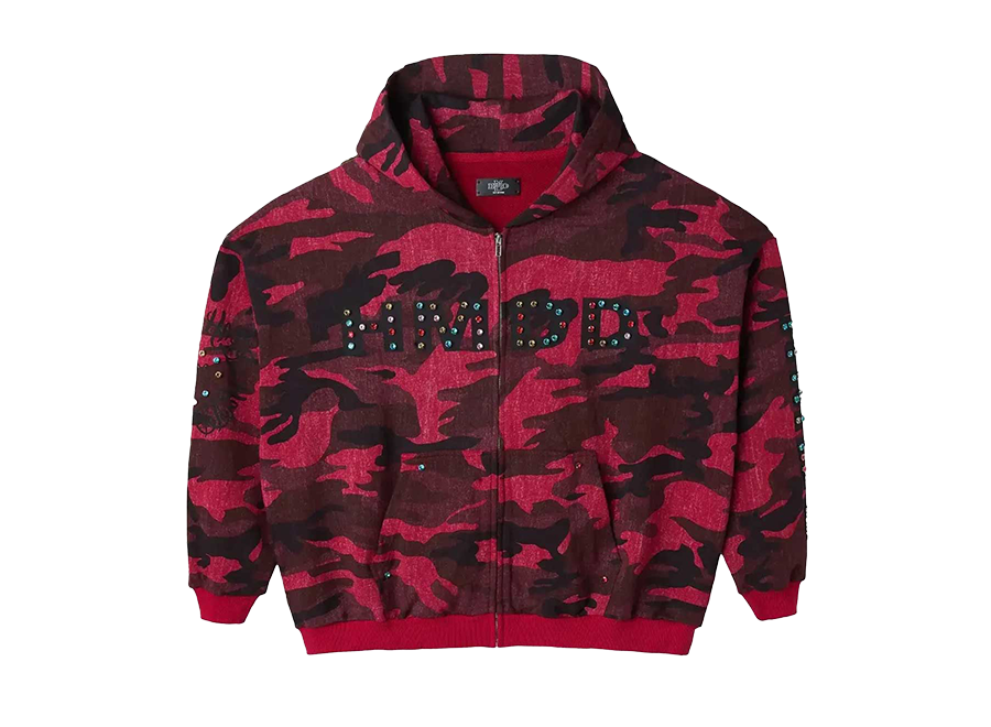 HMDD Camo Chimstone Zip-Up Hoodie Red
