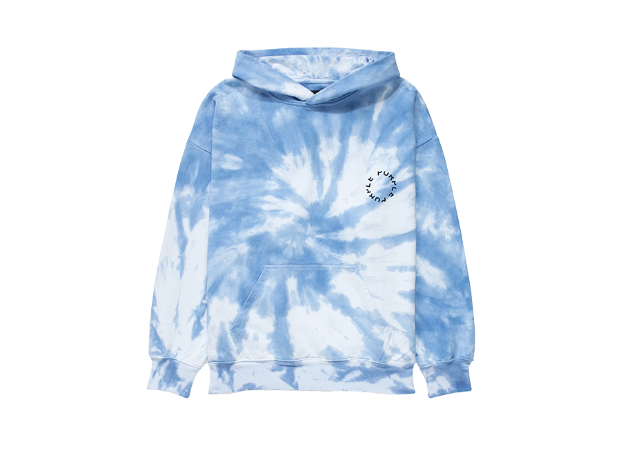 PURPLE BRAND Circle Wordmark Tie-Dye Hoodie