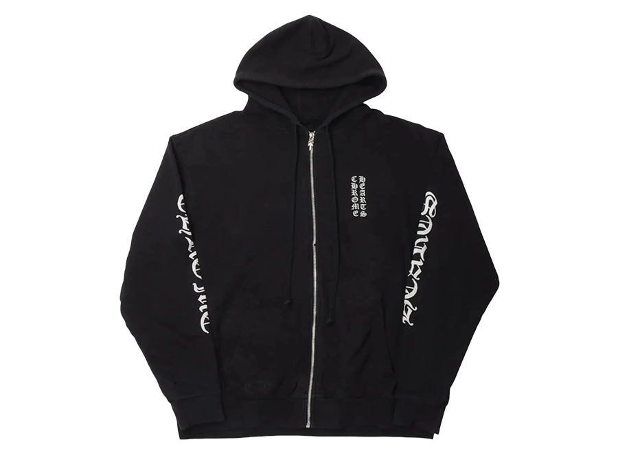 Chrome Hearts Vertical Logo Zip Up Hoodie
