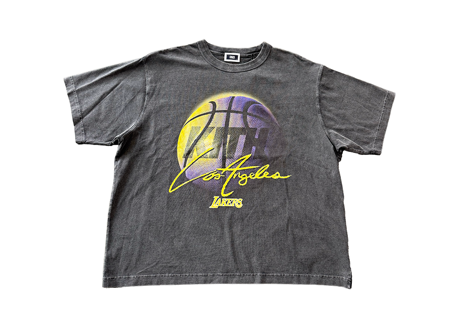 Kith Lakers Basketball Boxy Alex Vintage Tee Black