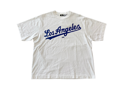 Kith Dodgers Logo Boxy Alex Vintage Tee White