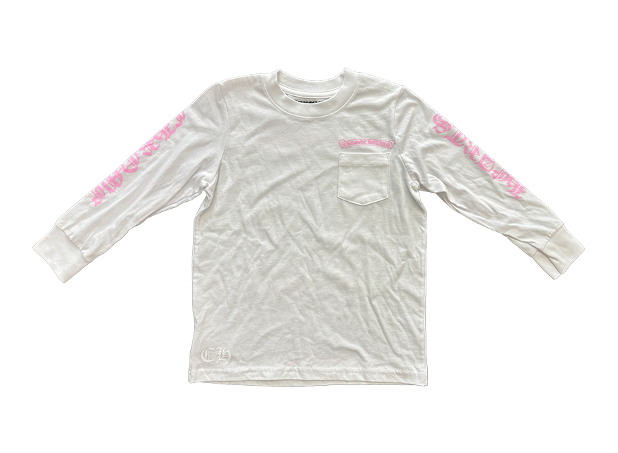 Chrome Hearts Kids Scroll Long Sleeve White/Pink