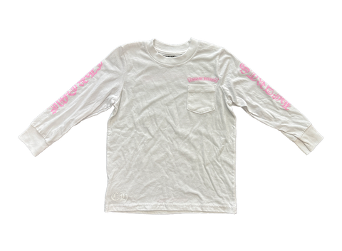 Chrome Hearts Kids Scroll Long Sleeve White/Pink