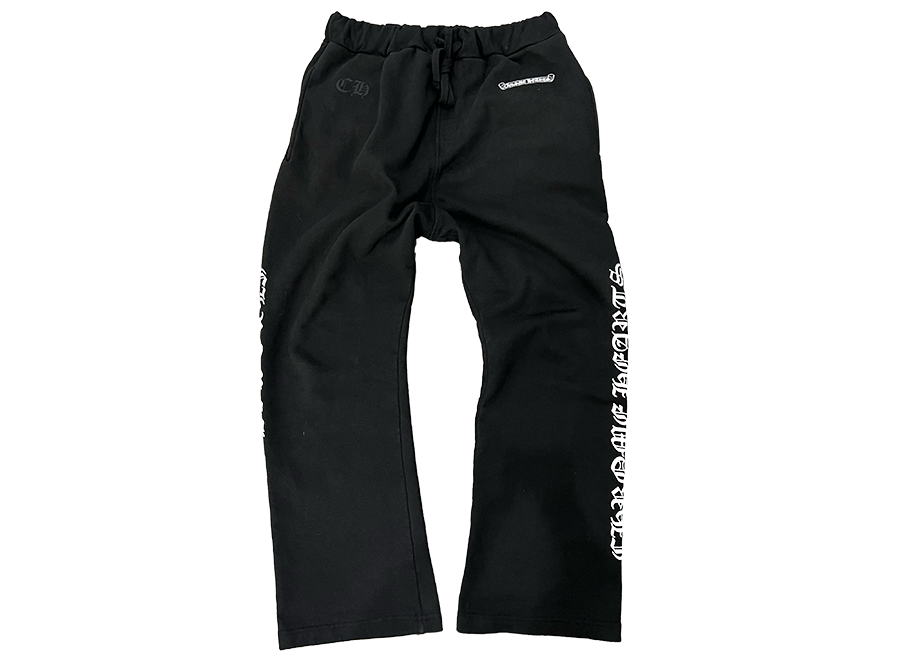 Chrome Hearts Scroll Logo Sweatpants Black (Hemmed Sweatpants) (Pre-Owned)