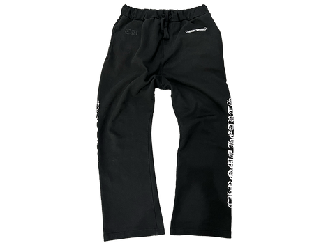 Chrome Hearts Scroll Logo Sweatpants Black (Hemmed Sweatpants) (Pre-Owned)