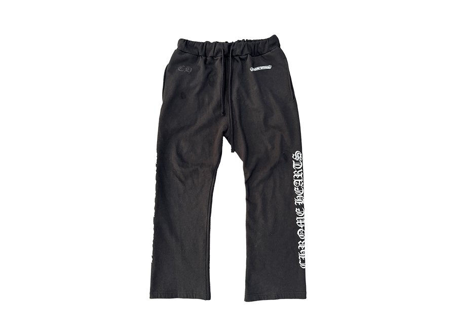 Chrome Hearts Scroll Logo Sweatpants Black (Hemmed Bottoms)