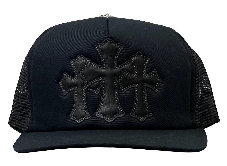 Chrome Hearts Triple Cross Cemetery Trucker Hat Black/Black
