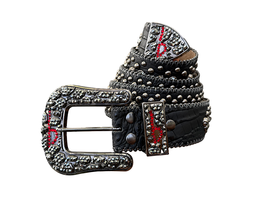 B.B. Simon Swarovski Belt Black