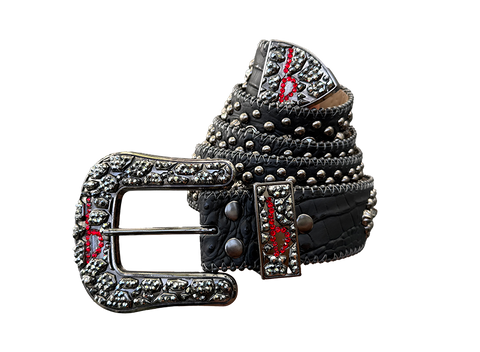 B.B. Simon Swarovski Belt Black