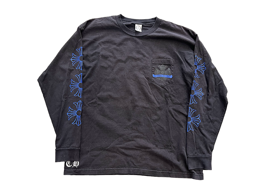 Vintage Chrome Hearts Horseshoe Pocket L/S T-Shirt Black/Blue (Pre-Owned)