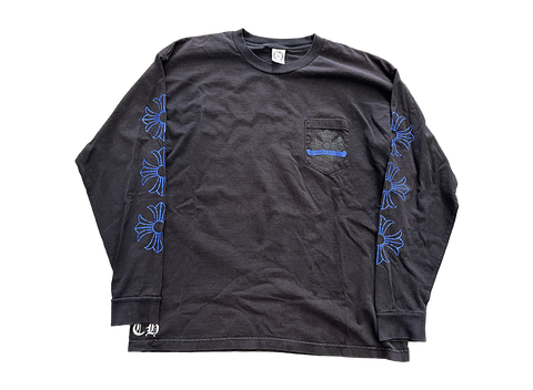 Vintage Chrome Hearts Horseshoe Pocket L/S T-Shirt Black/Blue (Pre-Owned)